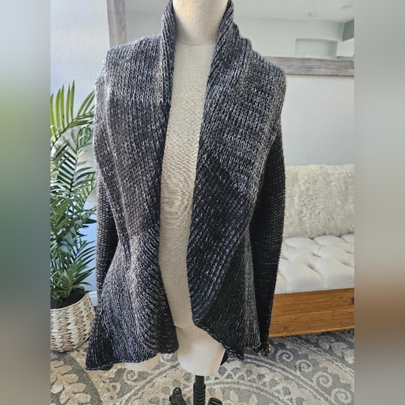 ALBINAAS ALPACA-Black & Gray Peruvian Alpaca Circle Jacket Coat Peplum Style - Picture 15 of 15